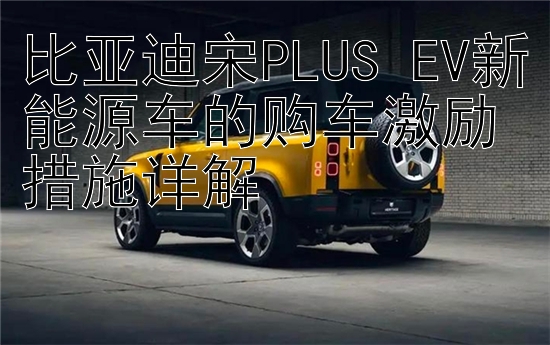 比亚迪宋PLUS EV新能源车的购车激励措施详解