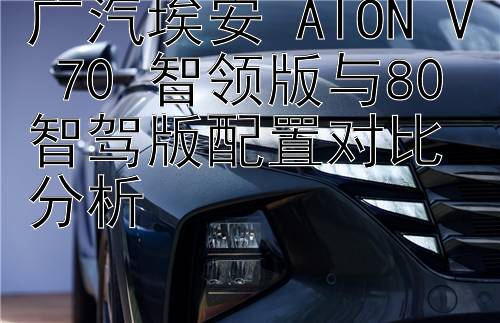 广汽埃安 AION V 70 智领版与80智驾版配置对比分析